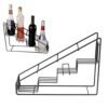 Syrup Bottle Holder, Stainless Steel Wire Coffee Syrup Bottle Rack 4 Compartment Bottle Organizer Dressing Bottle Countertop Display Storage Stan