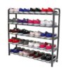 1ABOVE 5 Tier Shoe Rack Organiser, Heavy duty storage unit, Quick Assembly No Tools Required, Holds upto 15-20 pairs (BLACK)