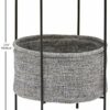 Amazon Brand - Rivet Meeks Storage Basket End/Side Table, 42.4 x 59.9 x 42.4 cm, MDF with Walnut Veneer/Metal Frame/Grey Fabric