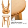 Yesland Little Wood Stool - 9.5 Inch/24cm Round Bamboo Shower Seat Stool Milking Stool - Anti Slip Small Short Stool for Kids, Adults, Shoe Chang