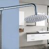 Aothpher 60cm (Arm-53cm + Base-7cm) Wall Mounted Stainless Steel Shower arms for Fixed Shower Heads with Copper Holder (Stainless_Steel, 53cm)