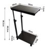 KKTONER Sofa Side Table Over-bed Table Slide Under Height Adjustable Wooden Laptop Table Couch Table Mobile Dining Table Snack Table End Table wi