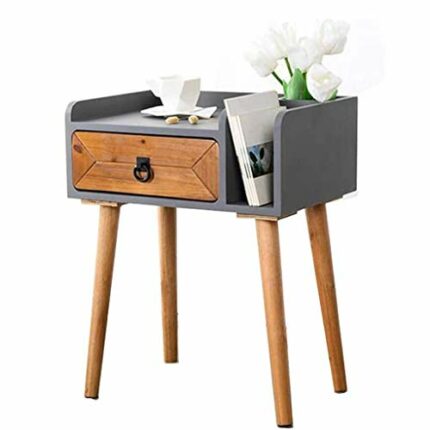 JJZXD Nightstand, End Table Side Table for Small Spaces Wood Look Accent Furniture Frame Rustic