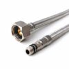 Xcel Home™ 2 x 10mm (M10) x 1/2" BSP 400mm Flexible Tap Connectors | DIY Replacement Kitchen Sink Bathroom Basin Stainless Steel Braided Monobloc