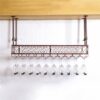 EYLINK Bar Unit Floating Shelves Wall-Mounted Wine Racks, Wine Bottle Holder Ceiling Hanging Metal Iron Wine Glass Rack Goblet Stemware Racks Hom