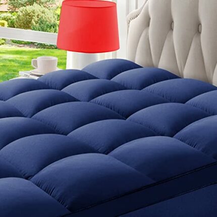 BedLuxury Full XL Mattress Topper Extra Thick Cooling Mattress Cover Pad for Back Pain Quilted Pillow Top Protector Plush Soft with 8-21 Inch Dee