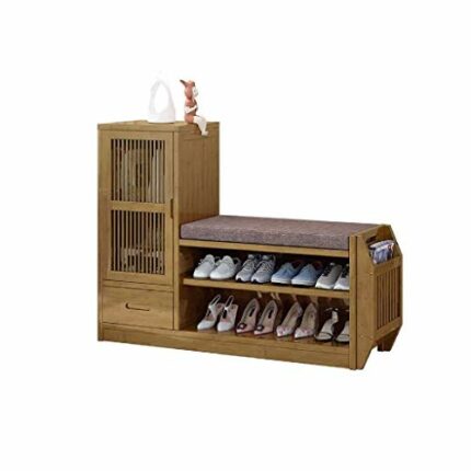 DINGZZ Shoe Storage Bench with Drawer and Cabinet,Divided Storage Shelf Organizer Seat for Entryway Living Room Bedroom
