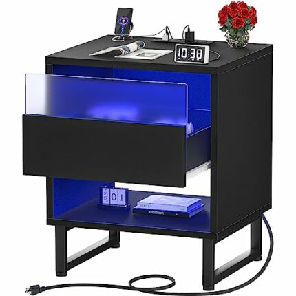 armocity Nightstand with RGB Black 1Pack
