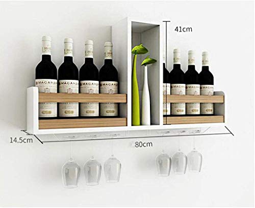 EYLINK Wine Racks,White Wall Mounted Wine Rack Rustic Wine Shelf Stem Glass Holder & Wine Cork Storage Wine Glass Rack Hanging -Wall Shelf Storag