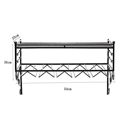 NEOCHY Wine Rack Retro Modern Wall-Mounted Wine Bottle Display Stand Floating Goblet Hanging