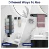 Towel Rail Wall Mounted with 4 Self Adhesive Hooks, Self Adhesive Towel Rack with Hook, Stainless Steel Towel Holder, Bathroom Accessories Towel