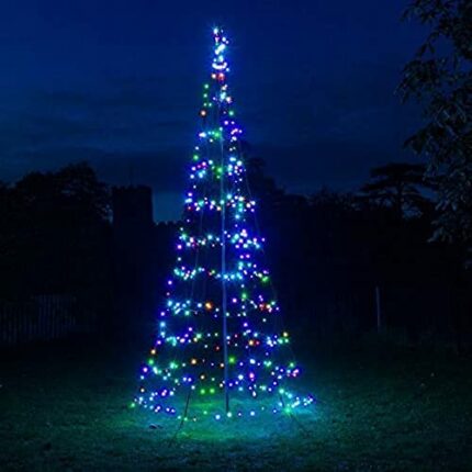 Noma Starry Nights Spectrum 4m Outdoor Pole Christmas Tree : 450 Colour Changing LEDs : App Control : 6121019