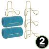 mDesign Wall-Mounted Towel Storage Rack – Hanging Caddy for The Bathroom or Bedroom – Modern Hanging Hooks for Bathroom Storage – Set of 2 – Bras