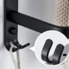 Towel Rail Towel Rack Towel Holder Wall-mounted Towel Bar Three Layers,Black Simple Household,Solid Thick Aluminum Material,Anti-rust No Drilling