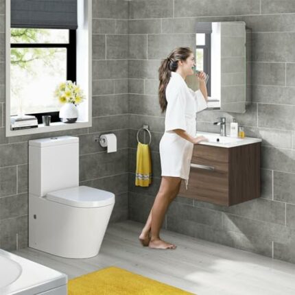 660 x 460 Stainless Steel Bathroom Mirror Cabinet Modern Sliding Door Storage Unit