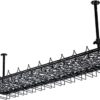 EMISOO Wine Rack Simple Style Iron Hanging Wine Glass Rack, Wine Storage Display Racks Ceiling Decoration Shelf for Bars Restaurants Kitchens (Si