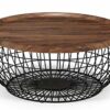 Julian Bowen Smithson Storage Coffee Table, Walnut/Black,Height: 36, Width: 80, Depth: 80cm