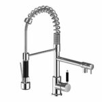 Suguword Kitchen Sink Mixer Taps Pull Down Spray Spout Brass Monobloc Kitchen Tap Chrome with Pull Out Spray High-Arch Spout Kitchen Tap