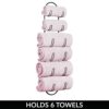 mDesign Set of 2 Wall Mounted Towel Storage Rack – Perfect Hanging Caddy for The Bathroom or Bedroom – Modern Hanging Hooks for Bathroom Storage