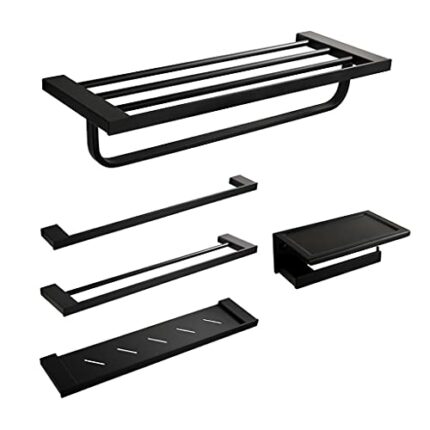VERDDE Bathroom Matt Black Towel Rack Towel Rack Bathroom Rack Bathroom Hardware Hanging