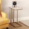 Versa Padua Auxiliary Living, Room or Kitchen. Modern Low Table, Measures (W x L x H) 61 x 26 x 46 cm, Wood and Metal, Gold and Marble