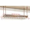 Ceiling Wine Rack Metal Wrought Iron Inverted Goblet Rack Kitchen or Office Cutlery Bottle Holder Height-Adjustable Bar Float Rack Wine Glass Hol