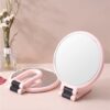 1X 5X Handheld Mirror with Handle for Travel， Magnifying Mirror, Magnification, Rotation Adjustable Handle, Double Sided Folding, Mirror for Wome