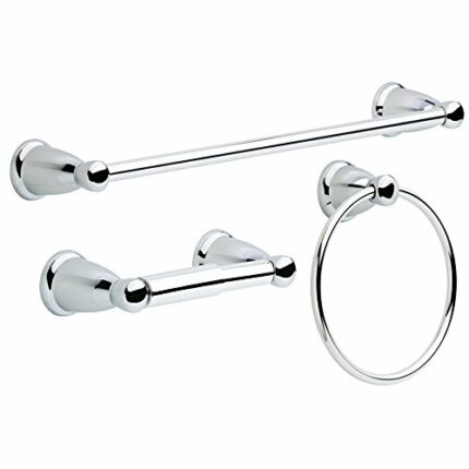 Franklin Brass Kinla 3-Piece Bath Hardware Towel Bar Accessory Set, Polished Chrome