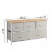 Somdot Chest of Drawers for Bedroom with 5 Drawers, Wide Storage Unit with Removable Fabric Bins for Wardrobe Closet Bedside Nursery Living Room