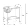 LIUZH Kitchen IslandsFurniture Mobile Table Wine Dining Car Designer Golden Glass Storage Trolley (Color : Svart, Size : 1pcs)