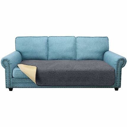 Granbest Super Soft Thick Sofa Seat Cushion Covers Non-Slip Seat Covers for 3 Seater Sofa Large Couch Cushion Cover for Pets (3 Seater, Grey)