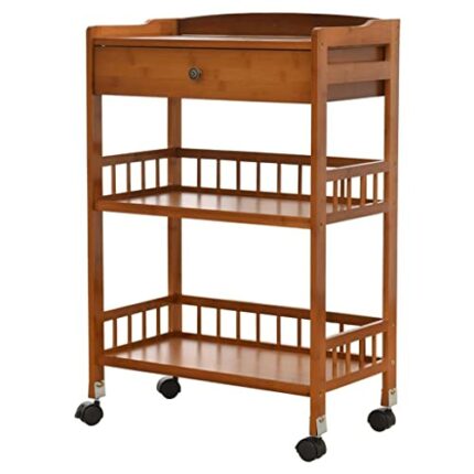DINGZZ Removable Dining Cart 3-tier Dining Cart Small Living Room Cart Kitchen Storage Rack (Color : D, Size : 81CM*53CM)