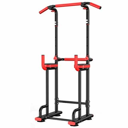 ZXYWW Power Tower Pull Up Bar Dip Station, Adjustable Height Workout Station for Home Use, Heavy Duty Strength Training Workout Equipment