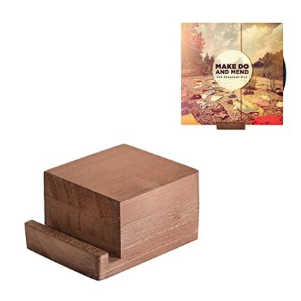 Vinyl Record Holder Display Stand - Tabletop Now Playing Album Cover Holder - Now Spinning Record Rack - Single CD Stand LP Display Shelf - Woode
