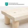 Wooden Comfortable Child Squatting Step Toilet Stool,Simplicity Non-Slip Bathroom Squat Aid Tool,Thicken Bathroom Double Stool Toilet Squatting,A