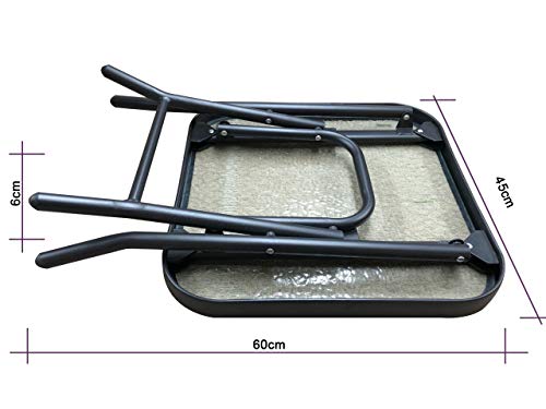 Havnyt Folding Outdoor Side Table Coffee Table Weatherproof Garden Patio Table Metal Black