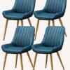 dining chair Kitchen Dining Room Furniture Chairs Dining Chairs Set Of 4 Metal Feet Comfortable Cushions And Backrest Leather Chairs For Dining R