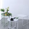 ZYZMH Nordic Iron Small Coffee Table Foldable Gold Color Simple Sofa Side Table Living Room Balcony Garden