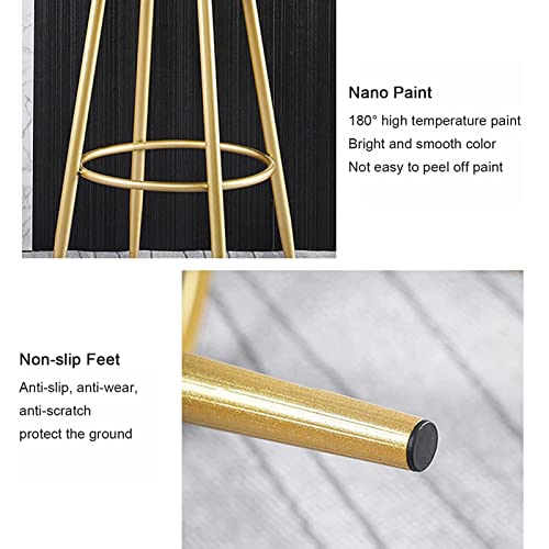 RTYHN Set of 2 Bar Stools Velvet Padded Bar Chairs Breakfast Kitchen Counter Chairs for Height for Café Bar Home Balcony Gold Steel Frame Metal L