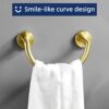 BigBig Home Gold Towel Holder, Bathroom Towel Ring Stainless Steel, Brushed Gold Hand Towel Racks Wall Mounted