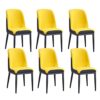Kitchen Dining Room Furniture Chairs Dining Chairs Set Of 6 Metal Legs Kitchen Living Room Chairs Modern PU Leather High Back Padded Soft Seat Ac
