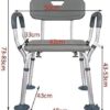 taimowei Adjustble Height Bathroom Seat Shower Chair, Mobility Bath Stool Stools Arm for Bathing Aid Elderly Disabled,Household Goods