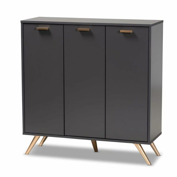 CHUNYU Home Hallway Finished Wood 3-Door Shoe Cabinet Home Furniture Storage Cabinet