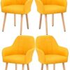 dining chair Dining Chairs Set - Corner Kitchen Counter Chairs, Dining and Kitchen Side Chair with Wood Legs Accent Chair Backrest Armchair for L