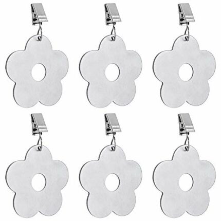 RtottiM 6 Pcs Heavy Clip On Weights Heavy Duty Tablecloth Weights Stainless Steel Flower Tablecloth Pendants with Clips Table Cloth Holders Clips