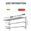 BIGLUFU Towel Rail Wall Mounted, 3-Tier Towel Holder with Hooks, Bath Self Adhesive Towel Rack Stainless Steel Towel Shelf Bar for Bathroom Kitch
