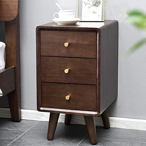 LUKEO Simple Solid Wood Bedside Table Mini Simple Bedroom Locker, Three-drawer Design Bedside Table
