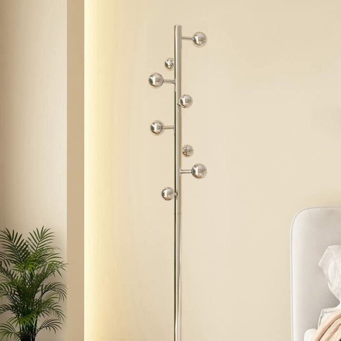 DLOETT Storage Hats Golden Entrance Hall Standing Coat Rack Clothing Bedroom Clothes Rack Metal Bedroom Furniture (Color : D, Size : Light Grey)