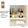SUCHETA Wine Rack Wall-Mounted Hanging Wine Glass Holder 2-Layer Storage Industrial Wine Cabinet Shelves High Glass Rack Iron Bottle Holder With