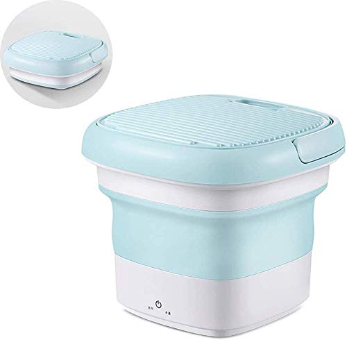 Portable Washing Machines, Mini Folding Washing Machine with Ultrasonic, Automatic Underwear Washer, Baby Fre(mini washing machine) (Green)